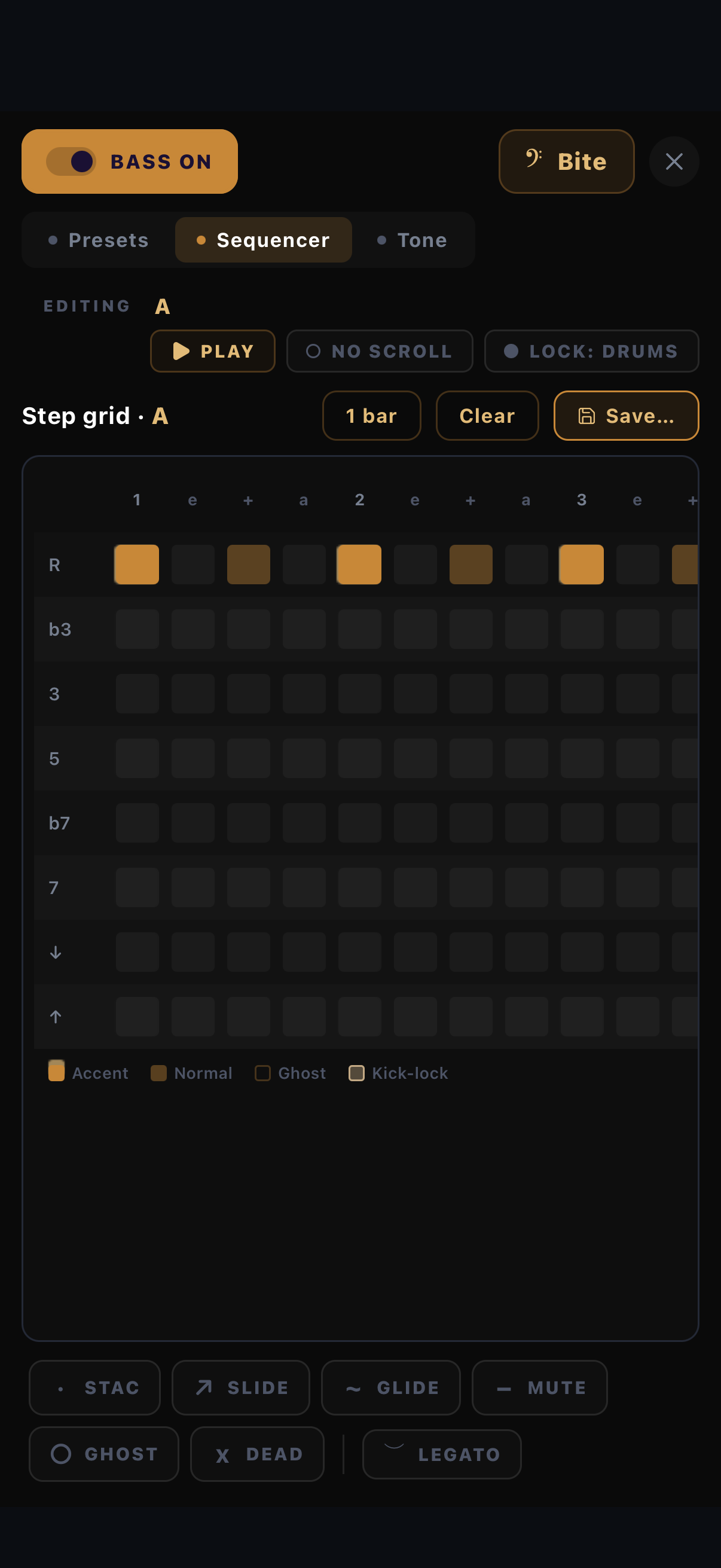 Bass sequencer