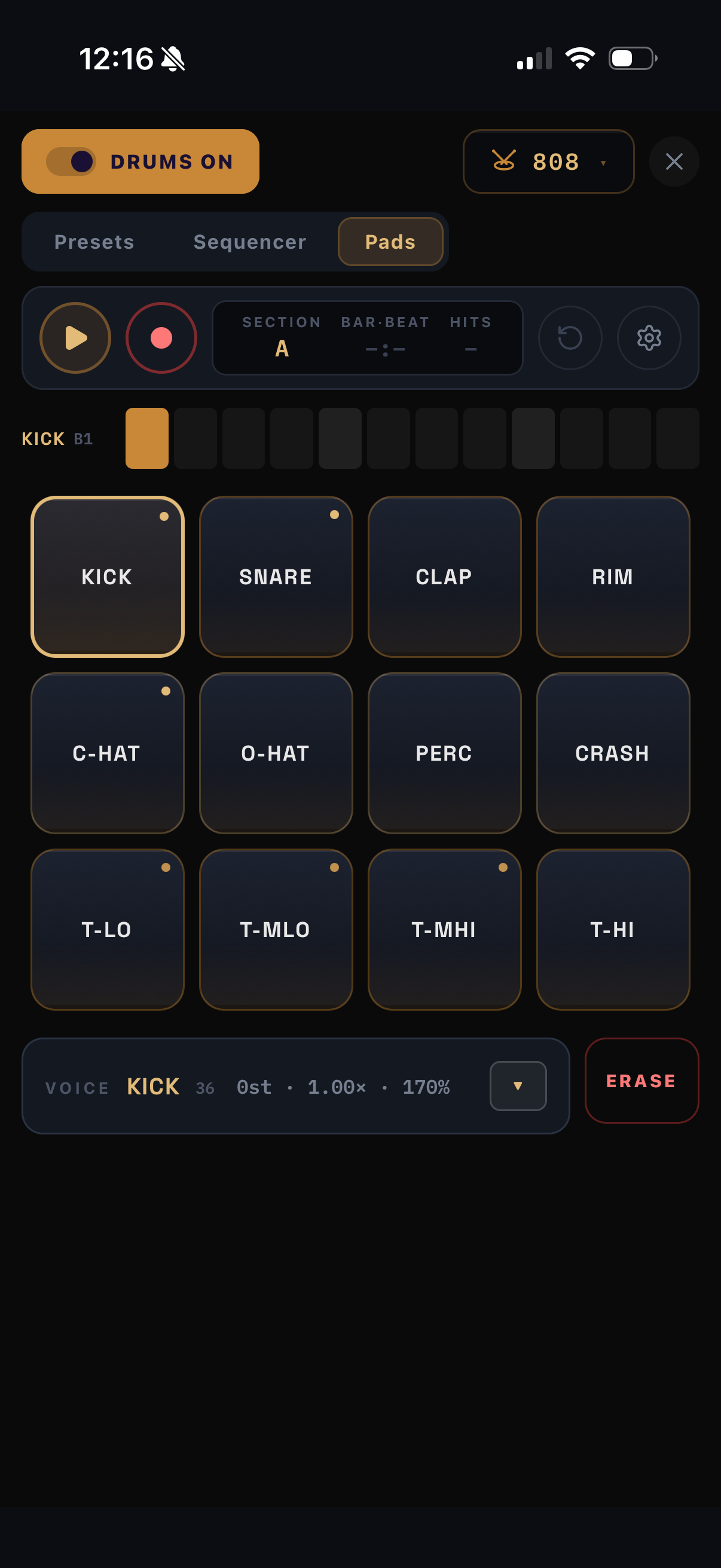 Pads — finger drumming