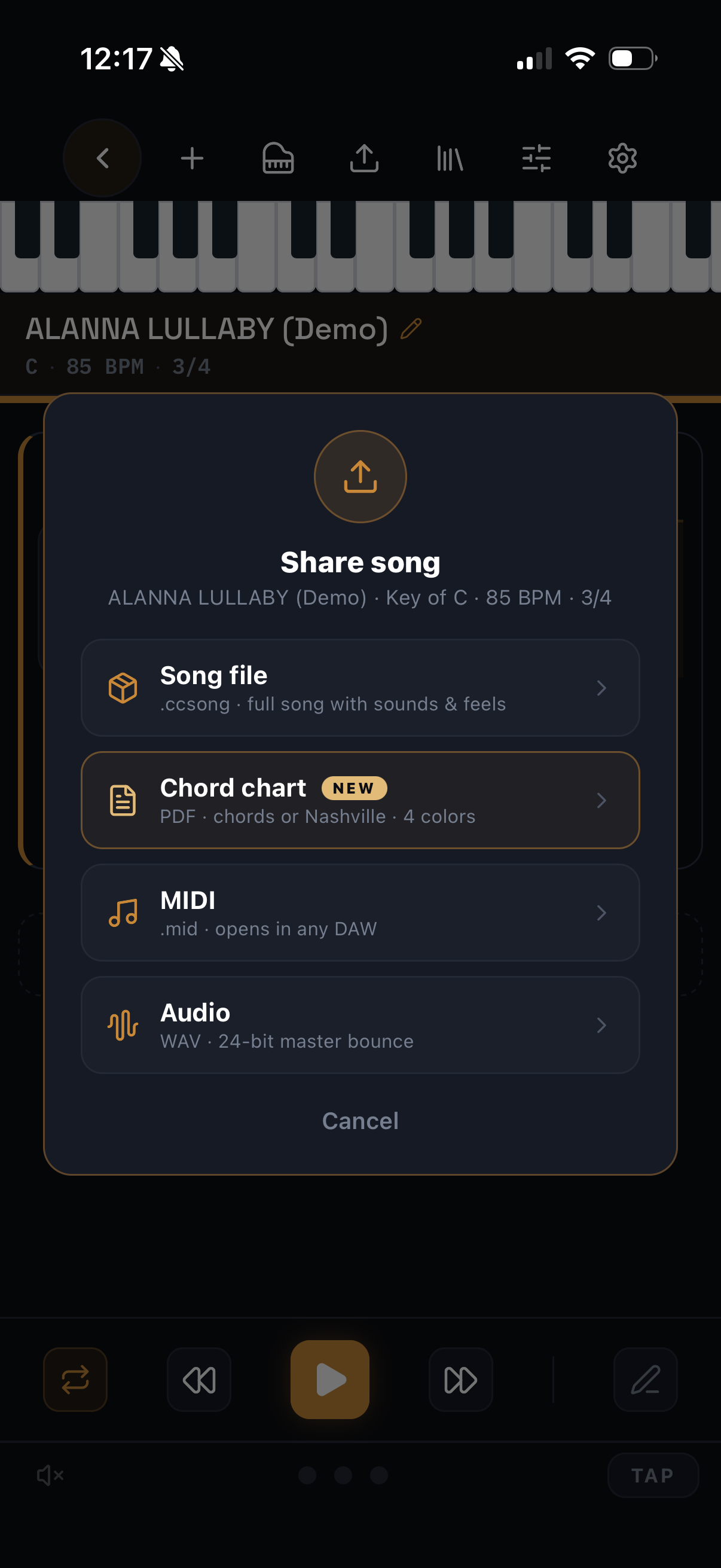 The share menu
